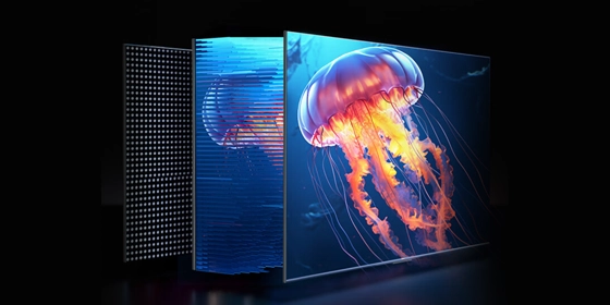 P1.25 ultra-fine pixel pitch LED display close-up showing sharp text clarity for indoor front desk viewing