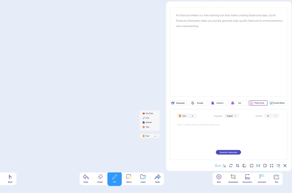 AI Flashcard Maker Interface