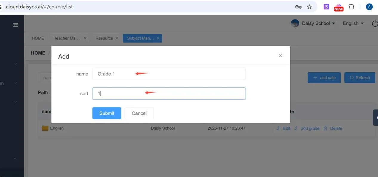Add grade level in Riotouch Cloud