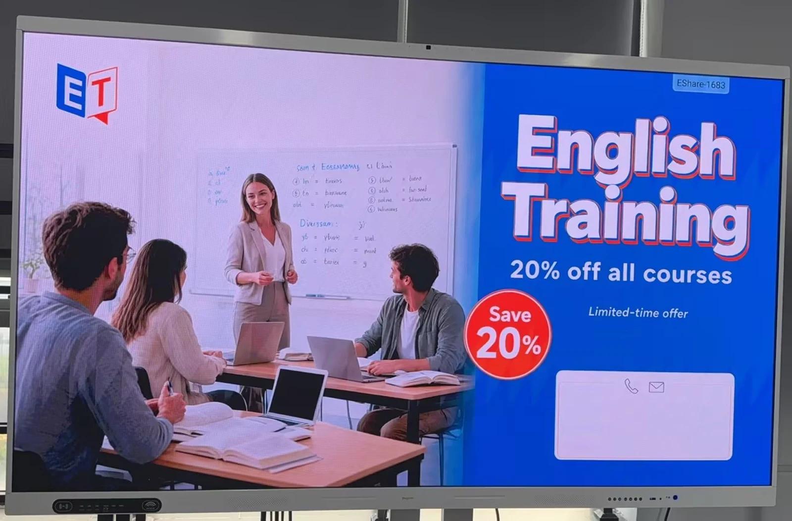 AI Advertising Assistant publishing an ad from a chat prompt on a commercial display