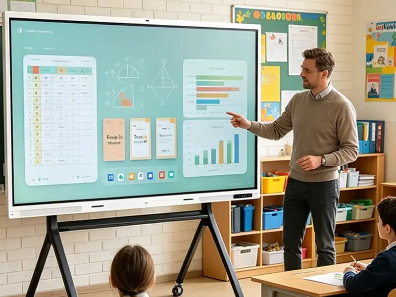 Riotouch smart classroom setup with student collaboration