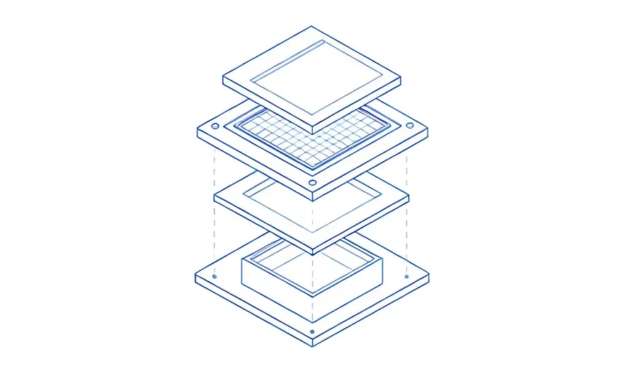 Exploded view of the bezel-design indoor LED display stand cabinet
