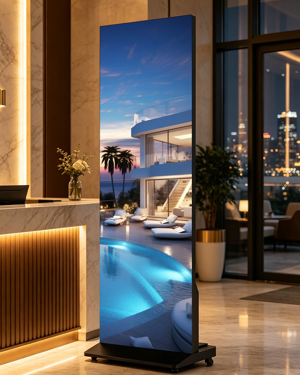 LED front desk display hotel resort reception premium hospitality lobby
