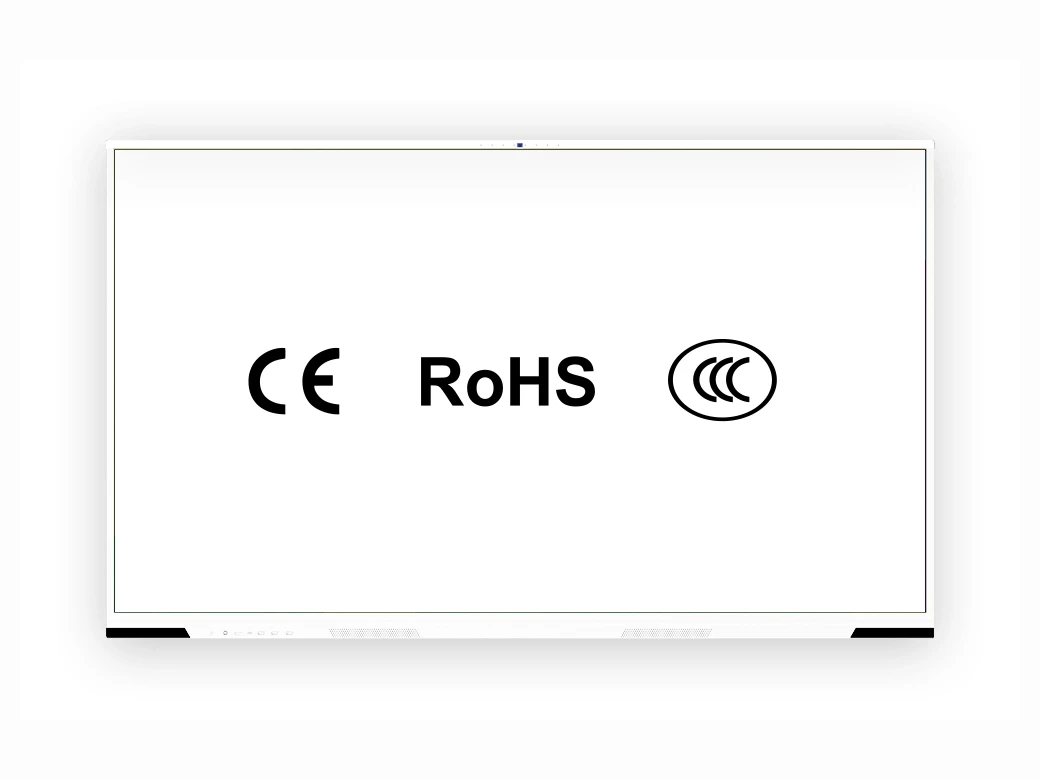 IFPD certifications: CE, RoHS, CCC compliance badges