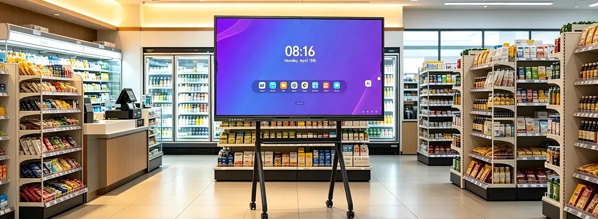 Retail store with IFPD digital signage display