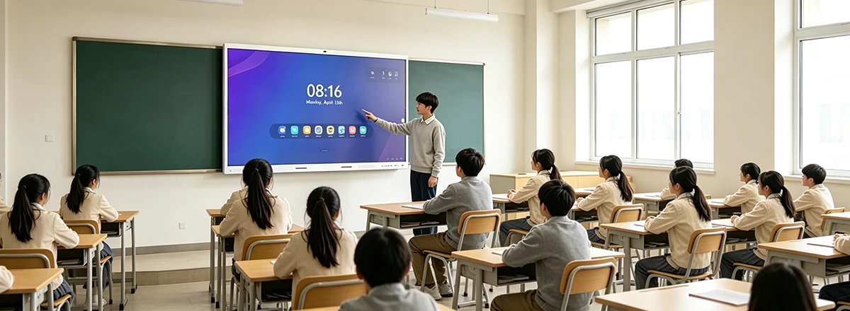 K-12 smart classroom with interactive flat panel