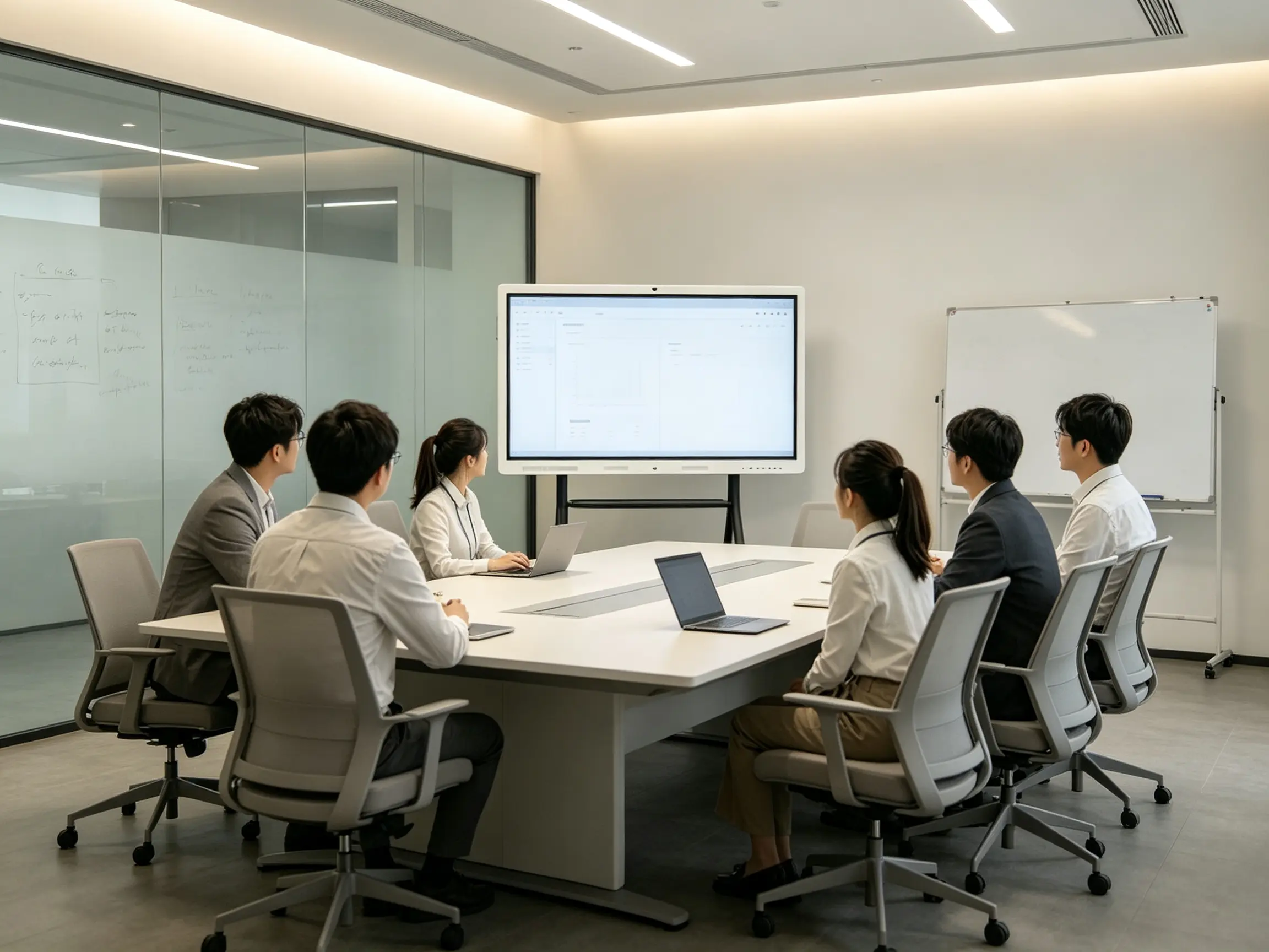 Corporate Meeting using mobile TV stand
