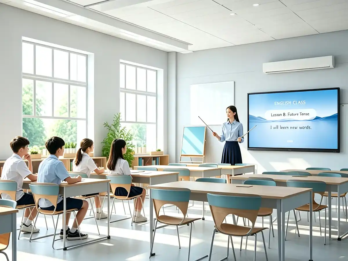 Wall mounted digital signage for education classroom notice board