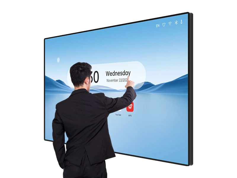 Interactive wall mounted digital signage with touch screen
