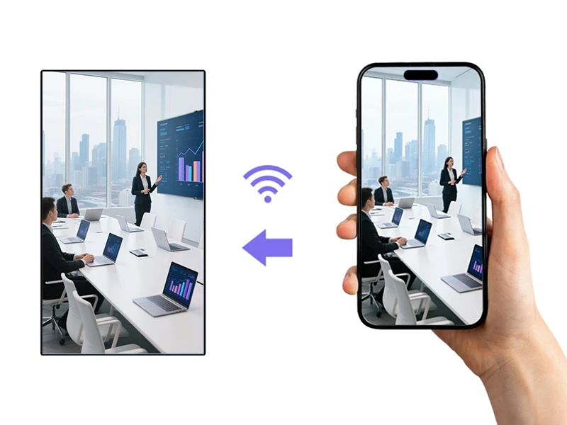 Wireless OTA update wall mounted digital signage