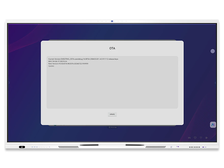 DaisyOS OTA firmware update panel — current version, new version update, release keys
