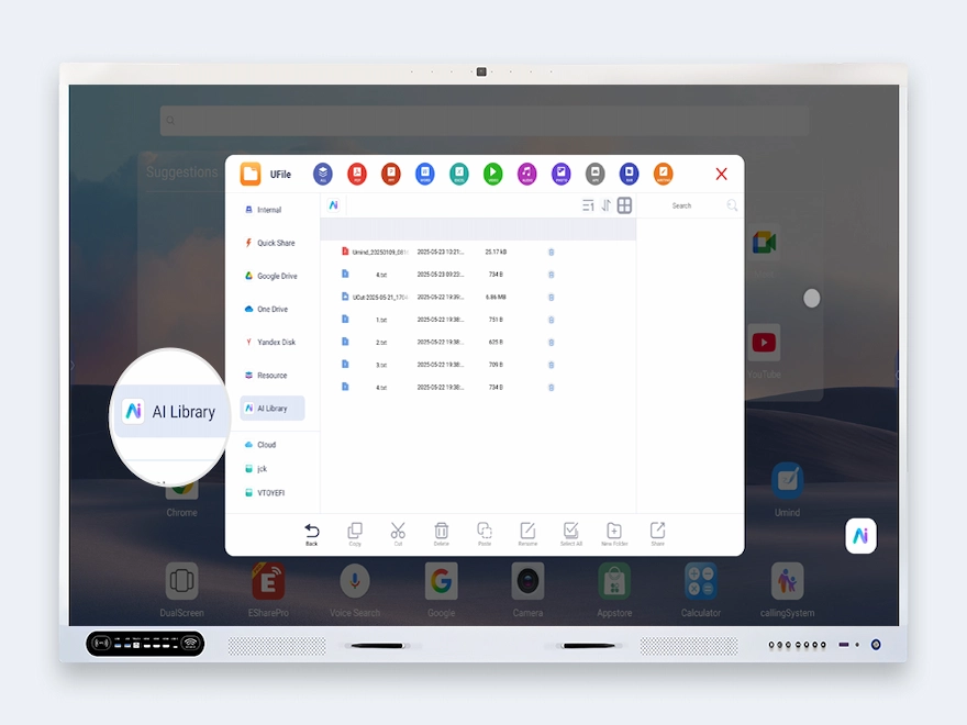 UFile AI knowledge library integration — add files to AI Knowledge Base for analysis and Q&A