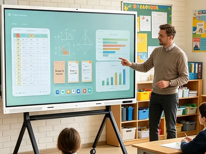 Riotouch Umind running PhET interactive physics simulations on an interactive flat panel